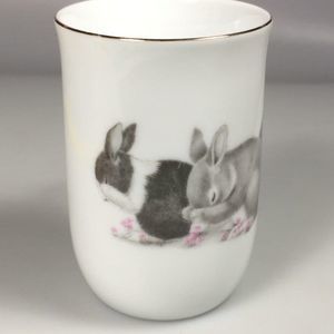 Bunny Rabbit coffee mug Vintage Otagiri porcelain cup OMC Easter